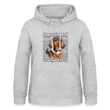 Dachshund Crazy Person - Frauen Hoodie - Hellgrau meliert - Vorne - AI Model Female 172 light (172cm)