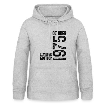 Oktober 1975 Geschenk zum Jahrestag. Oktober 1975. - Frauen Hoodie - Hellgrau meliert - Vorne - AI Model Female 172 light (172cm)