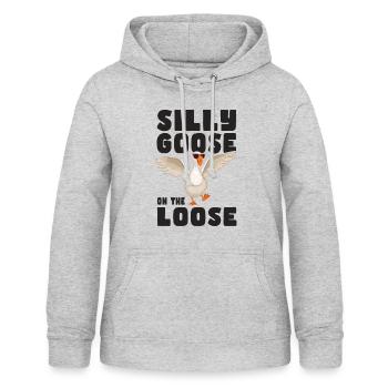Die Dumme Gans Auf Freiem Fuß - Frauen Hoodie - Hellgrau meliert - Vorne - AI Model Female 172 light (172cm)