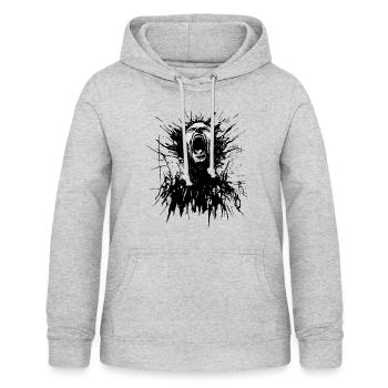 (Innerlich) Zerrissen - Frauen Hoodie - Hellgrau meliert - Vorne - AI Model Female 172 light (172cm)