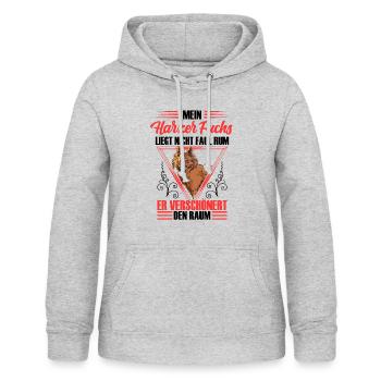 Harzer Fuchs ist nicht faul Altdeutscher Hütehund - Frauen Hoodie - Hellgrau meliert - Vorne - AI Model Female 172 light (172cm)