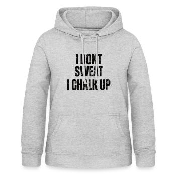 Ich Schwitze Nicht, Ich Kreide Boulder - Frauen Hoodie - Hellgrau meliert - Vorne - AI Model Female 172 light (172cm)