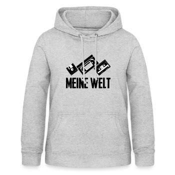 80er Jahre meine Welt - Frauen Hoodie - Hellgrau meliert - Vorne - AI Model Female 172 light (172cm)