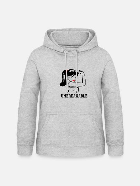 Unbreakable girl - Frauen Hoodie - Hellgrau meliert