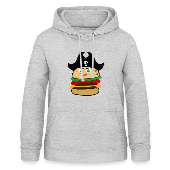 hamburger - Sweat à capuche Femme - gris clair chiné - Devant - AI Model Female 172 light (172cm)