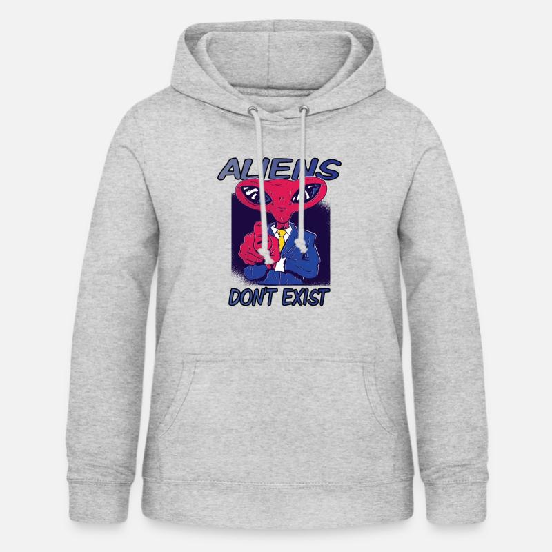 Les extraterrestres n'existent pas - Pop Art - Comic - Sweat à capuche Femme - gris clair chiné