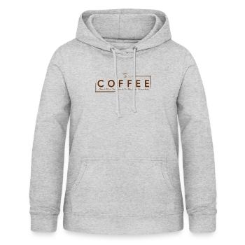 Coffee - Frauen Hoodie - Hellgrau meliert - Vorne - AI Model Female 172 light (172cm)