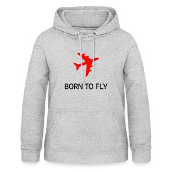 Aviator Born To Fly Airplane Airliners Shirt - Sweat à capuche Femme - gris clair chiné - Devant - AI Model Female 172 light (172cm)