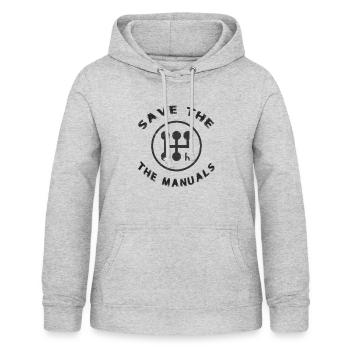 Save the manuals - Racing T-Shirt - Frauen Hoodie - Hellgrau meliert - Vorne - AI Model Female 172 light (172cm)