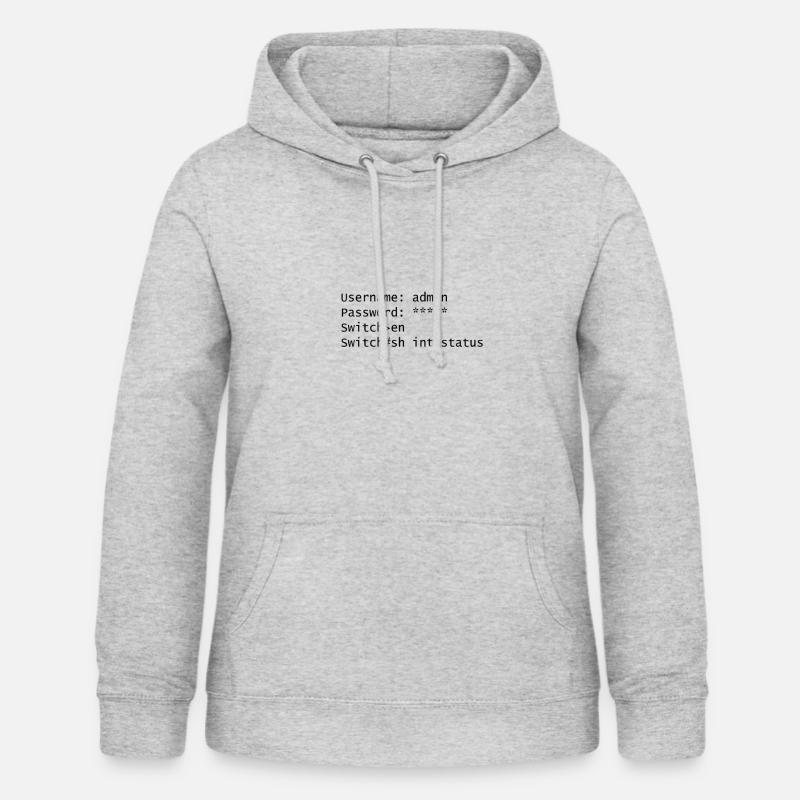 switch network administrator Admin Engineer - Sweat à capuche Femme - gris clair chiné