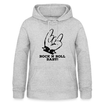Rock n Roll Baby, Rockabella, Rockabilly - Sweat à capuche Femme - gris clair chiné - Devant - AI Model Female 172 light (172cm)