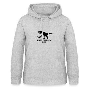 Papasaurus Rex - Sweat à capuche Femme - gris clair chiné - Devant - AI Model Female 172 light (172cm)