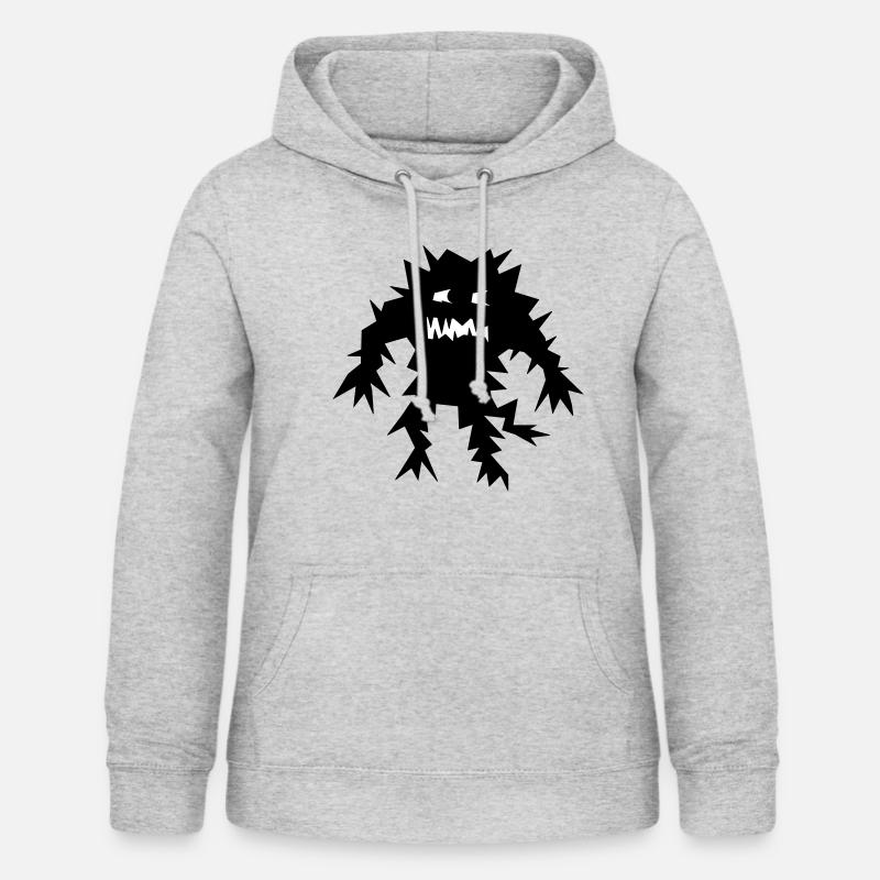 monstre - Sweat à capuche Femme - gris clair chiné