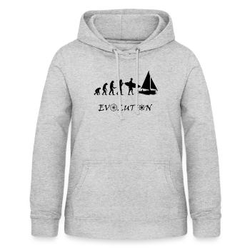 schwarze Evolution - Frauen Hoodie - Hellgrau meliert - Vorne - AI Model Female 172 light (172cm)