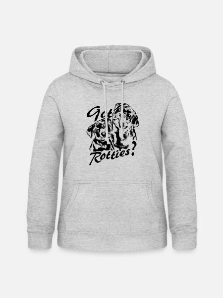 Hast du Rotties? - Frauen Hoodie - Hellgrau meliert