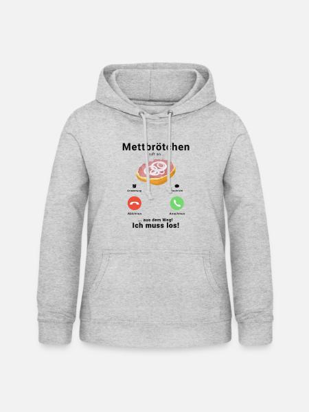 Mett Mettbrötchen Hackfleisch Hackepeter Brötchen - Frauen Hoodie - Hellgrau meliert