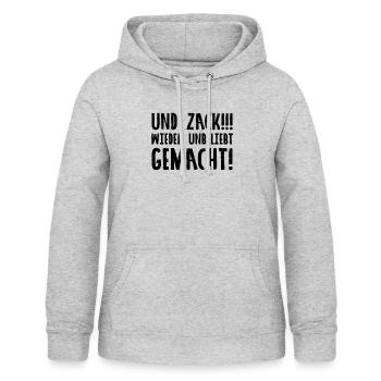 Und Zack!!! Wieder Unbeliebt Gemacht! - Frauen Hoodie - Hellgrau meliert - Vorne - AI Model Female 172 light (172cm)