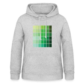 Trendige grüne Farbpalette - Frauen Hoodie - Hellgrau meliert - Vorne - AI Model Female 172 light (172cm)