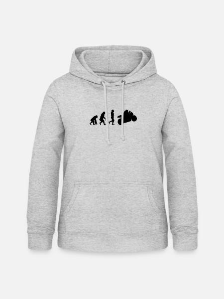 Biker Evolution - Frauen Hoodie - Hellgrau meliert
