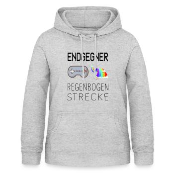 Endgegner Regenbogenstrecke Mario Kart Gaming - Frauen Hoodie - Hellgrau meliert - Vorne - AI Model Female 172 light (172cm)