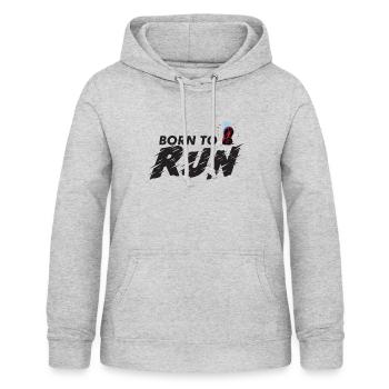 Geboren um zu rennen - Frauen Hoodie - Hellgrau meliert - Vorne - AI Model Female 172 light (172cm)
