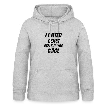 POLICE: I Hated Cops - Frauen Hoodie - Hellgrau meliert - Vorne - AI Model Female 172 light (172cm)