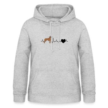 Bayerischer Gebirgsschweisshund Herzschlag BGS - Frauen Hoodie - Hellgrau meliert - Vorne - AI Model Female 172 light (172cm)