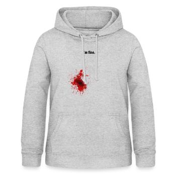 I´m fine Blood Gun-Shot Wound Halloween bloody - Frauen Hoodie - Hellgrau meliert - Vorne - AI Model Female 172 light (172cm)