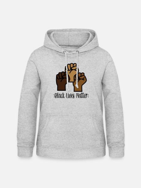 BLM Solidarität - Frauen Hoodie - Hellgrau meliert