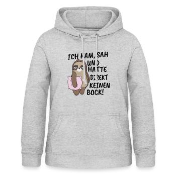 I came saw and didn't feel like it! - Women's Hoodie - light heather grey - Front - AI Model Female 172 light (172cm)