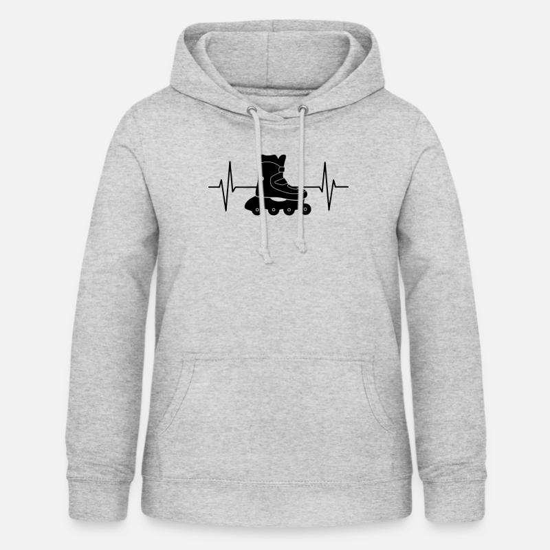 Inline skating gift rollerblading EKG line - Women's Hoodie - light heather grey