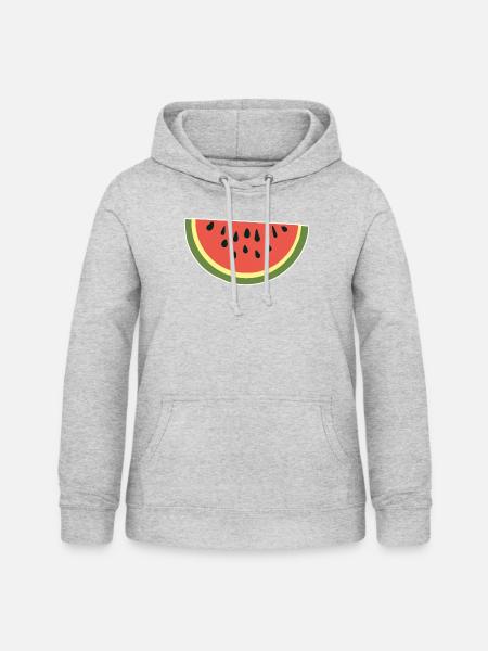 Melone Melonen Obst Melone Damen - Frauen Hoodie - Hellgrau meliert
