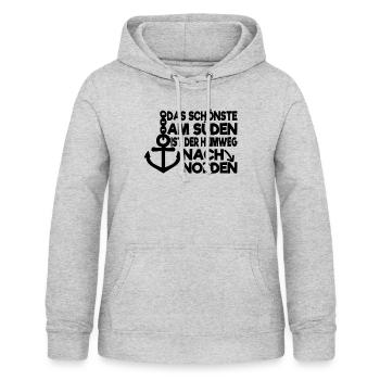 Norddeutsche Sprüche Nordsee Geschenk - Frauen Hoodie - Hellgrau meliert - Vorne - AI Model Female 172 light (172cm)