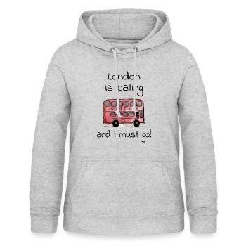 Londres - Sweat à capuche Femme - gris clair chiné - Devant - AI Model Female 172 light (172cm)