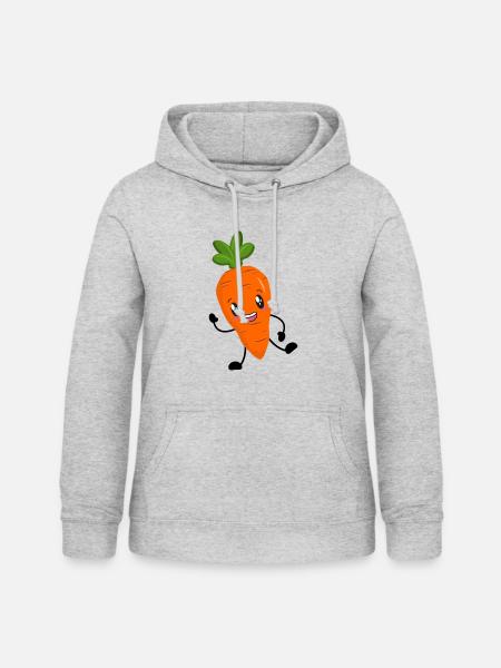 Möhre - Frauen Hoodie - Hellgrau meliert