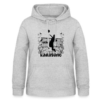 Karasuno Volleyball-Team Haikiu - Frauen Hoodie - Hellgrau meliert - Vorne - AI Model Female 172 light (172cm)