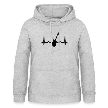 Battements de coeur E Guitare - Sweat à capuche Femme - gris clair chiné - Devant - AI Model Female 172 light (172cm)