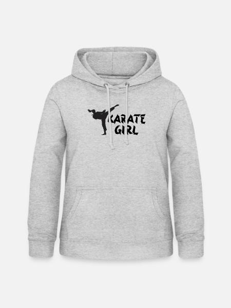 Karate Girl - Frauen Hoodie - Hellgrau meliert