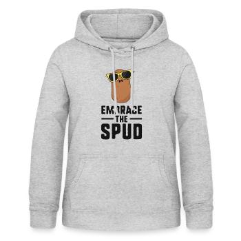 Embrace The Spud Potato Shirts For Men Women Kid - Women's Hoodie - light heather grey - Front - AI Model Female 172 light (172cm)