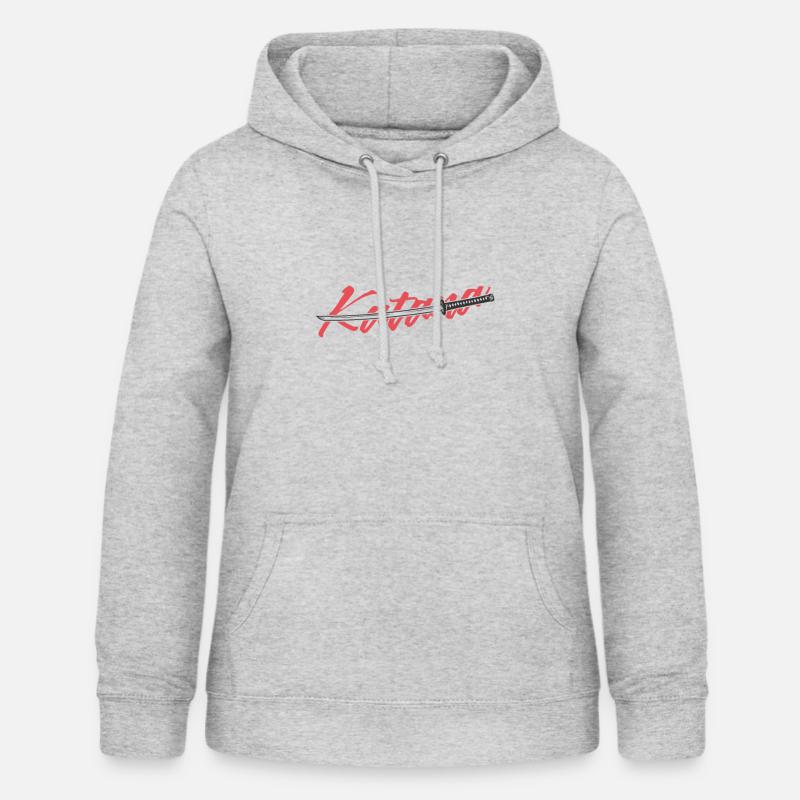 Samouraï épée Katana - Sweat à capuche Femme - gris clair chiné