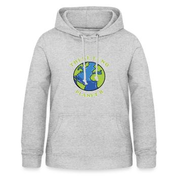 There is no Planet B - Frauen Hoodie - Hellgrau meliert - Vorne - AI Model Female 172 light (172cm)