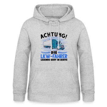LKW-Fahrer Legende Lastwagen Spedition LKW - Frauen Hoodie - Hellgrau meliert - Vorne - AI Model Female 172 light (172cm)