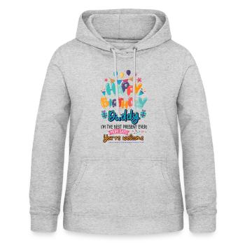 Happy Birthday Daddy Baby Bodysuit - Women's Hoodie - light heather grey - Front - AI Model Female 172 light (172cm)