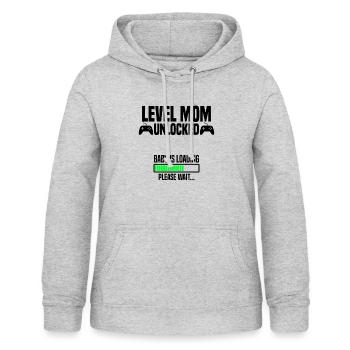 Level Mom unlocked - Frauen Hoodie - Hellgrau meliert - Vorne - AI Model Female 172 light (172cm)