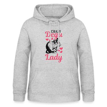 Crazy Degu Lady Nagetier Degu Mädchen - Frauen Hoodie - Hellgrau meliert - Vorne - AI Model Female 172 light (172cm)