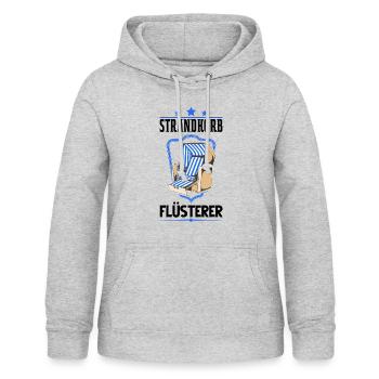 Strandkorb Flüsterer Nordsee Sylt Ostsee Strand - Frauen Hoodie - Hellgrau meliert - Vorne - AI Model Female 172 light (172cm)
