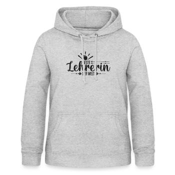 Beste Lehrerin der Welt Abschied Spruch - Frauen Hoodie - Hellgrau meliert - Vorne - AI Model Female 172 light (172cm)