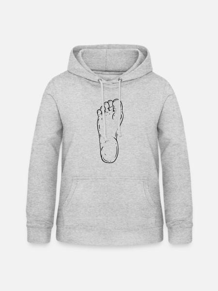 Fuß - Frauen Hoodie - Hellgrau meliert