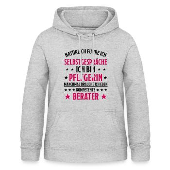 Pflegerin Pflege Lustiger Spruch Krank Geschenk - Frauen Hoodie - Hellgrau meliert - Vorne - AI Model Female 172 light (172cm)