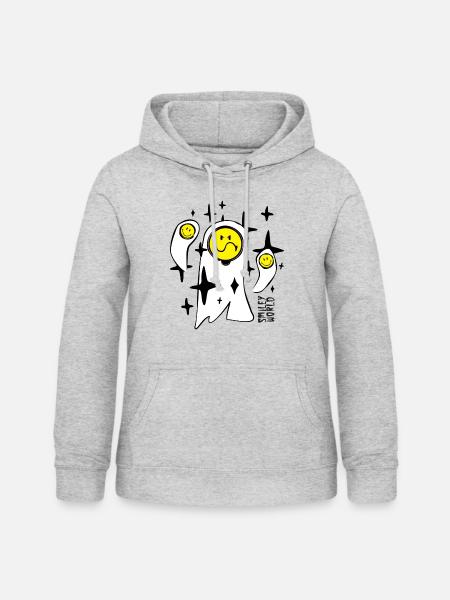 Smiley World_Ghost Family - Frauen Hoodie - Hellgrau meliert